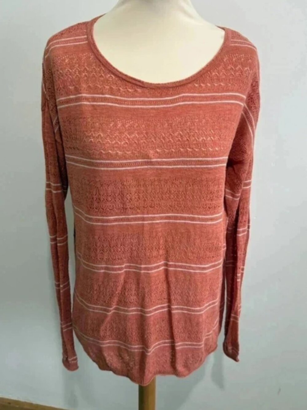 Fat Face cotton & linen lightweight jumper Size 10 tangerine orange